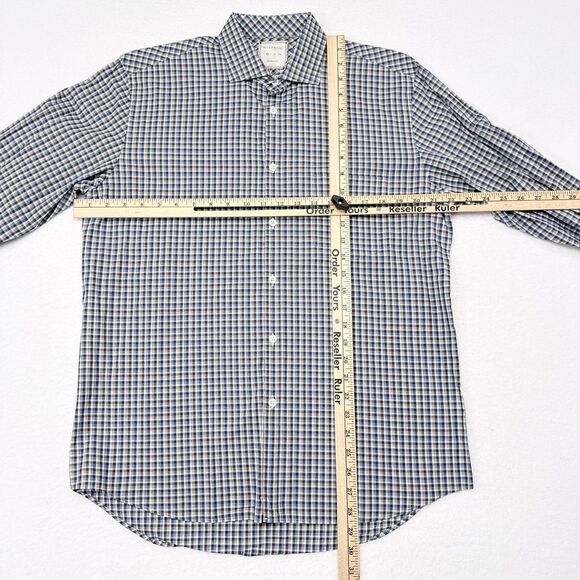 Billy Reid Button Down Shirt Men’s Size Medium Blue Checks Career Casual Office - Picture 8 of 10